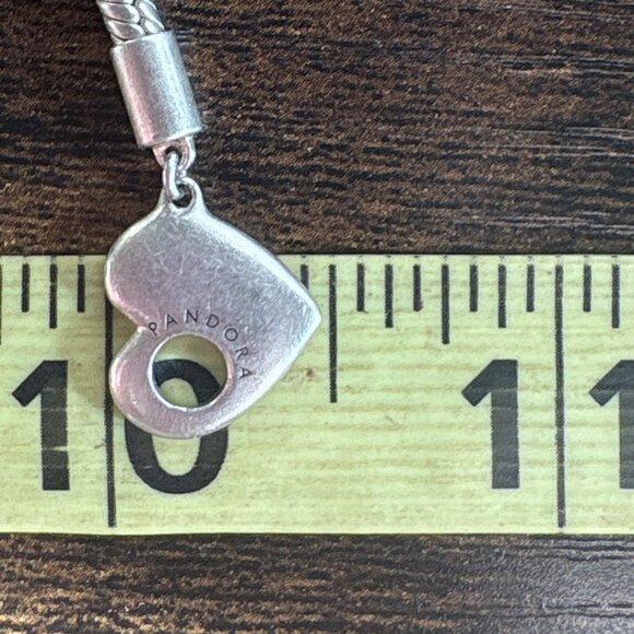 Pandora ALE Sterling Silver 925 Heart Snake Chain Bracelet Size 6.5" Length - Picture 8 of 10